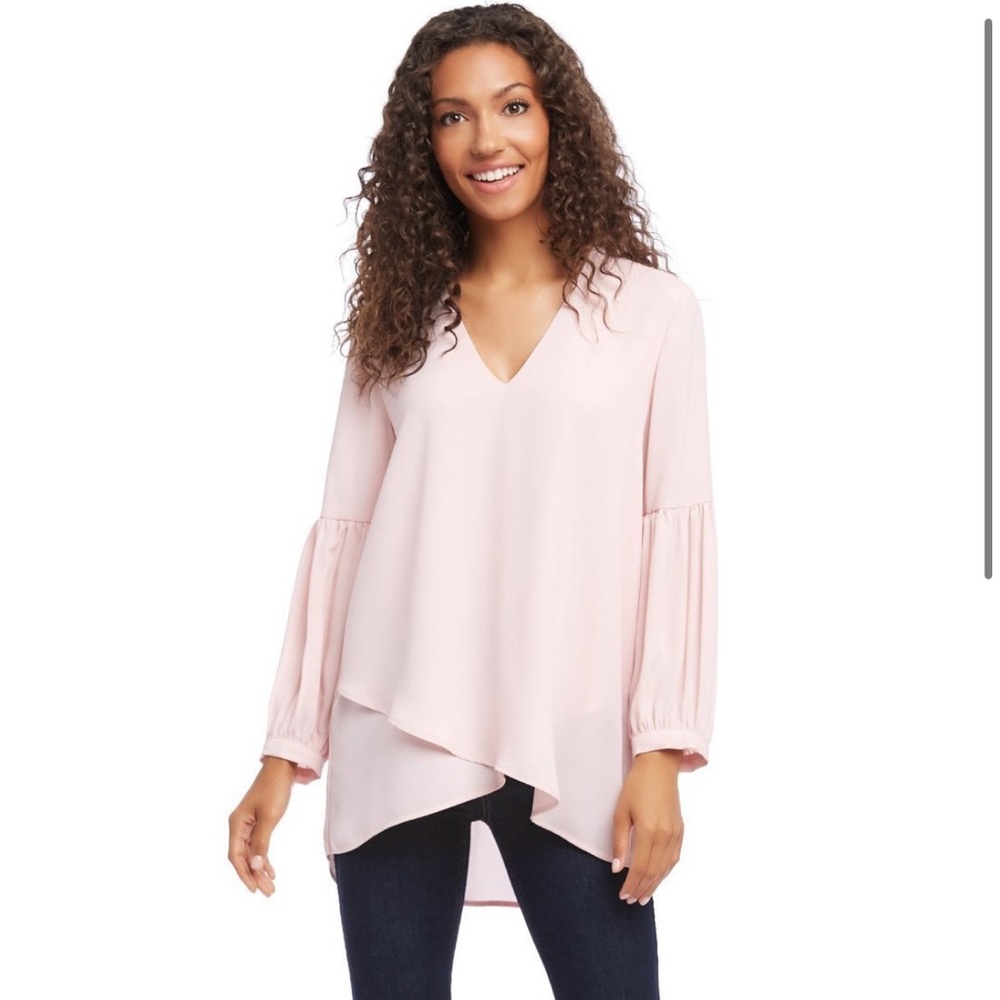 Bishop Sleeve Crossover Top from Karen Kane - Size XL NWT